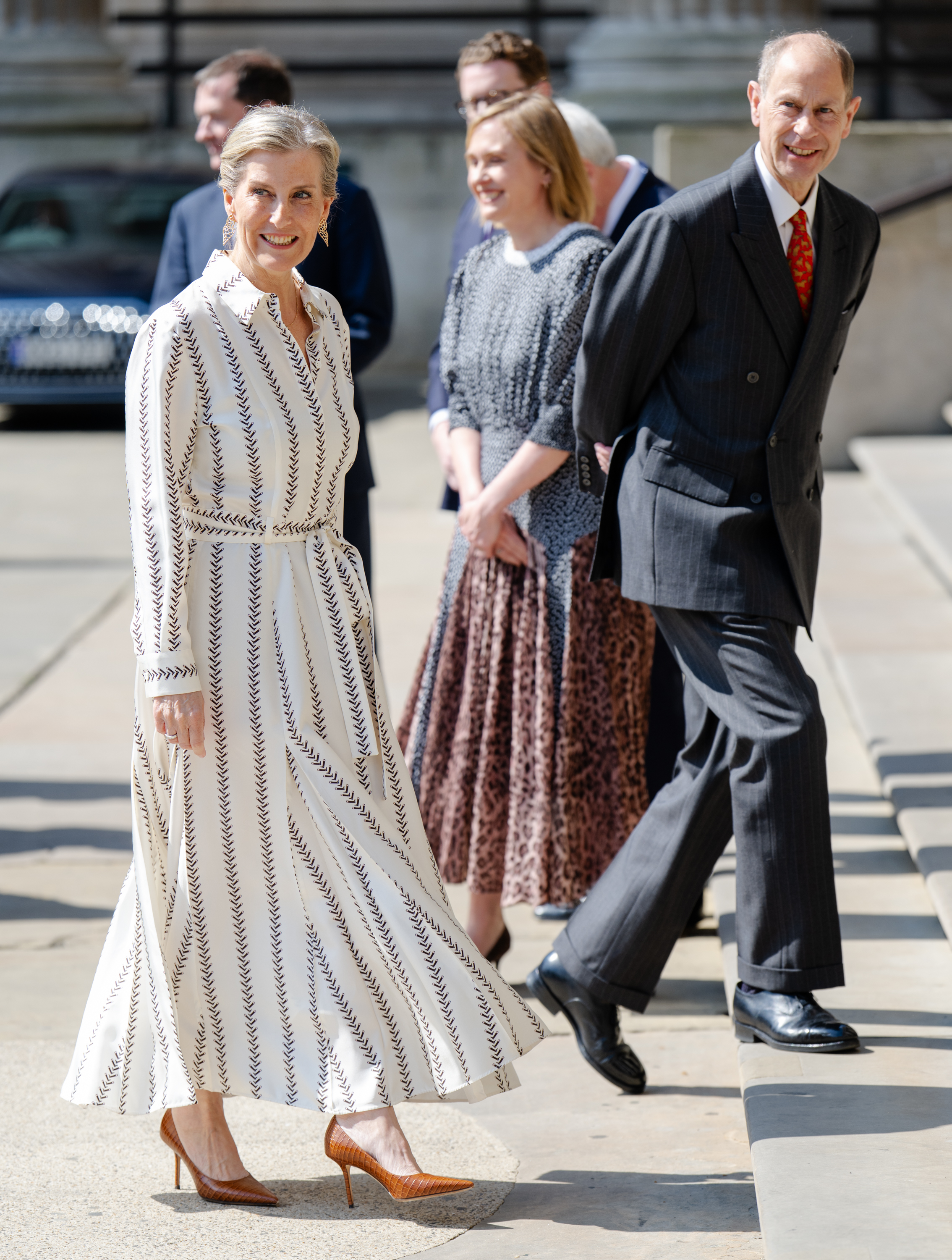 Sophie, Duchess of Edinburgh and Prince Edward, Duke of Edinburgh arrive at the British Museum on the 100th anniversary of the birth of Queen Elizabeth II on 21 April 2026 in London, England. | Source: Getty Images