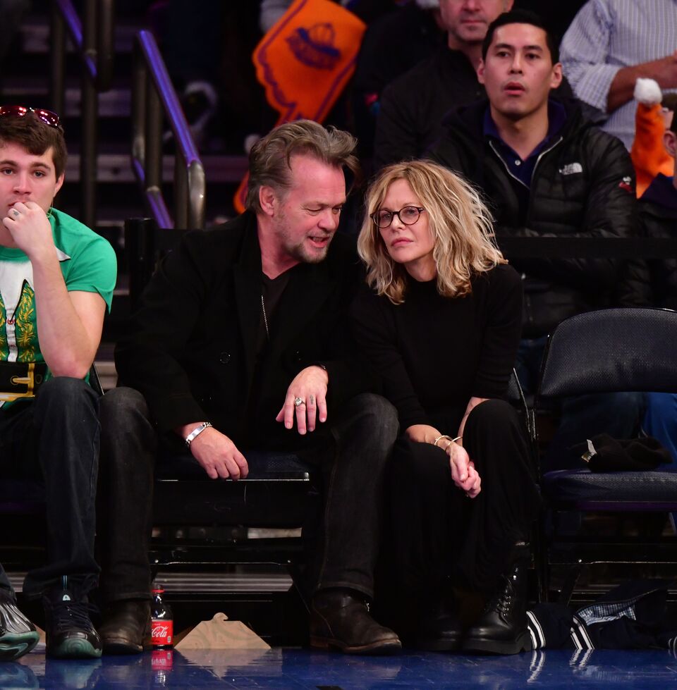John Mellencamp and Meg Ryan attend the New York Knicks Vs Philadelphia 76ers game. | Source: Getty Images