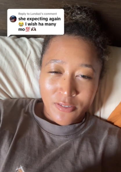 Naomi Osaka squints her eyes as she thanks her followers and addresses pregnancy rumors, posted in August 2024 | Source: TikTok/naomiosaka