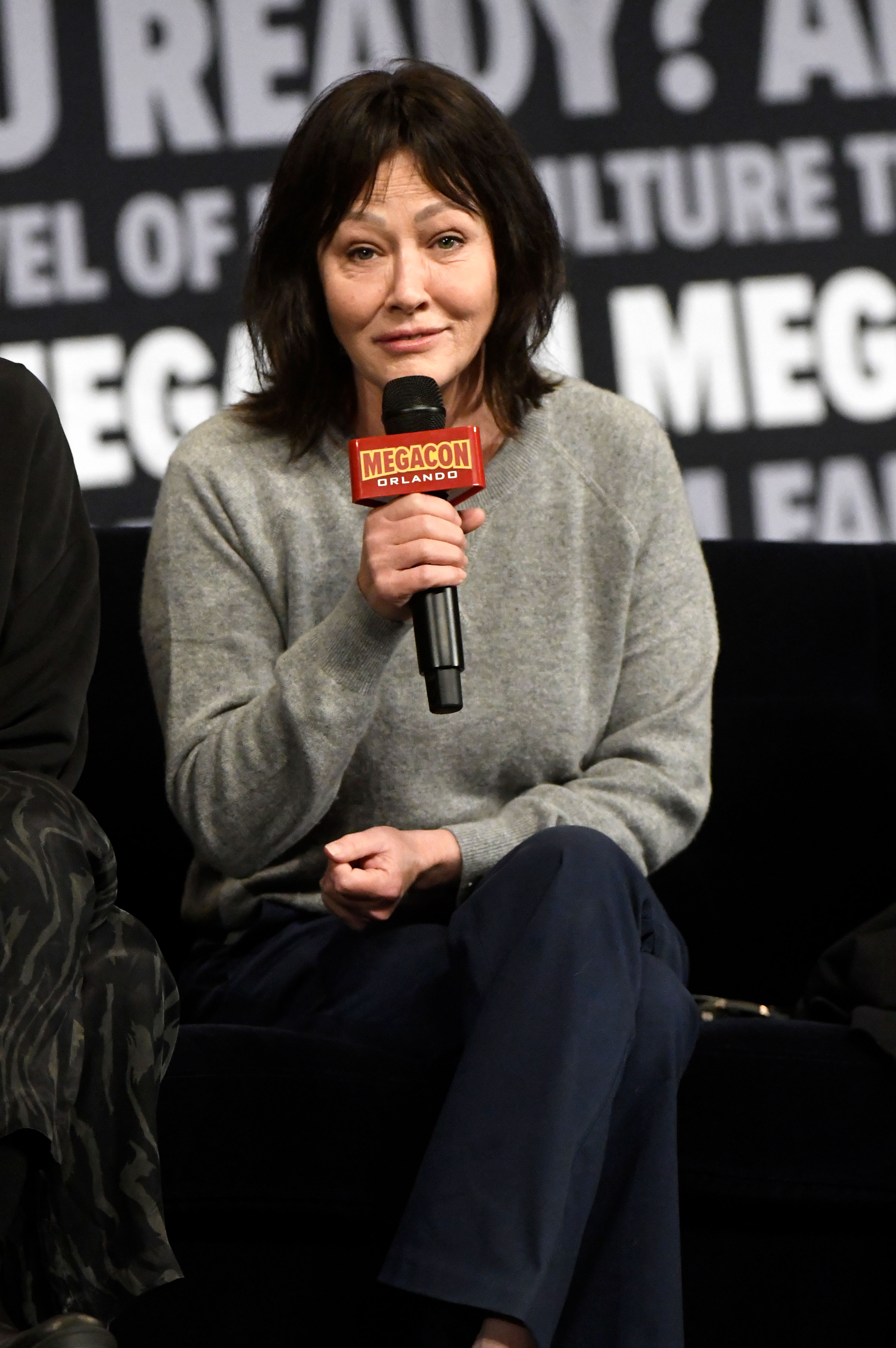 Shannen Doherty speaks during a Q&A session at MegaCon Orlando 2024 at Orange County Convention Center on February 04, 2024 in Orlando, Florida. | Source: Getty Images