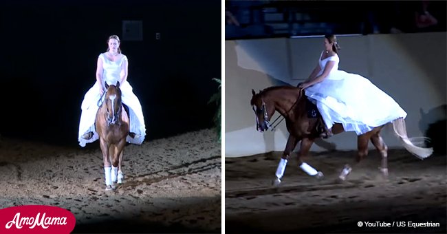 Woman and her faithful horse earn standing ovation from crowd for their incredible performance