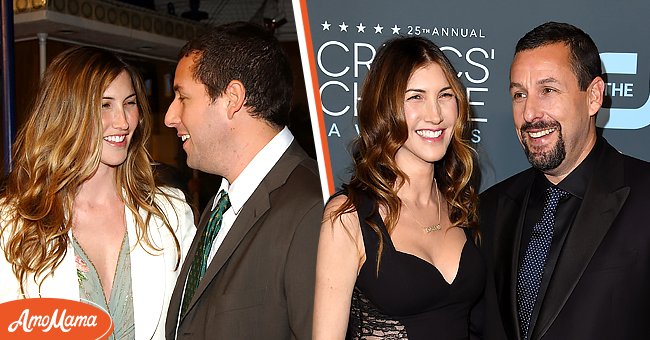 Jackie Titone and Adam Sandler at the "Spanglish" Los Angeles Premiere [left], Jackie Sandler and Adam Sandler at the 25th Annual Critics' Choice Awards on January 12, 2020, in Santa Monica [right] | Photo: Getty Images