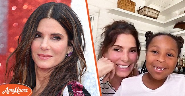 Sandra Bullock at the European Premiere of "Ocean's 8" on June 13, 2018, in London [left], Sandra Bullock and her daughter Laila Bullock on an episode of "Red Table Talk" [right] | Source: Getty Images, Youtube.com/ET Canada