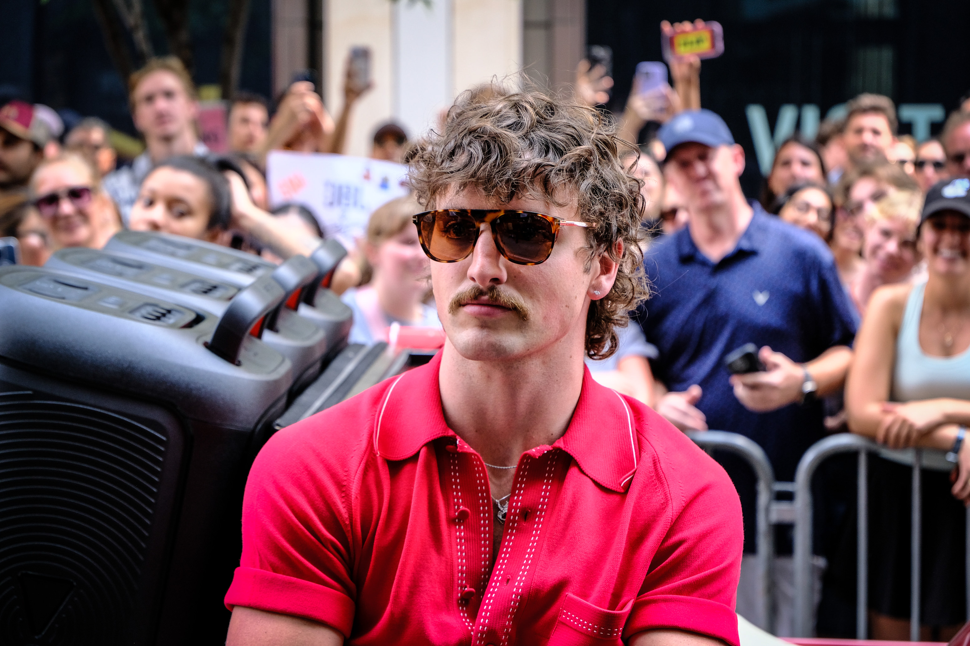 Benson Boone is seen at JBL to announce his new role as the brand's global ambassador in Soho, Manhattan on June 06, 2025 in New York City. | Source: Getty Images