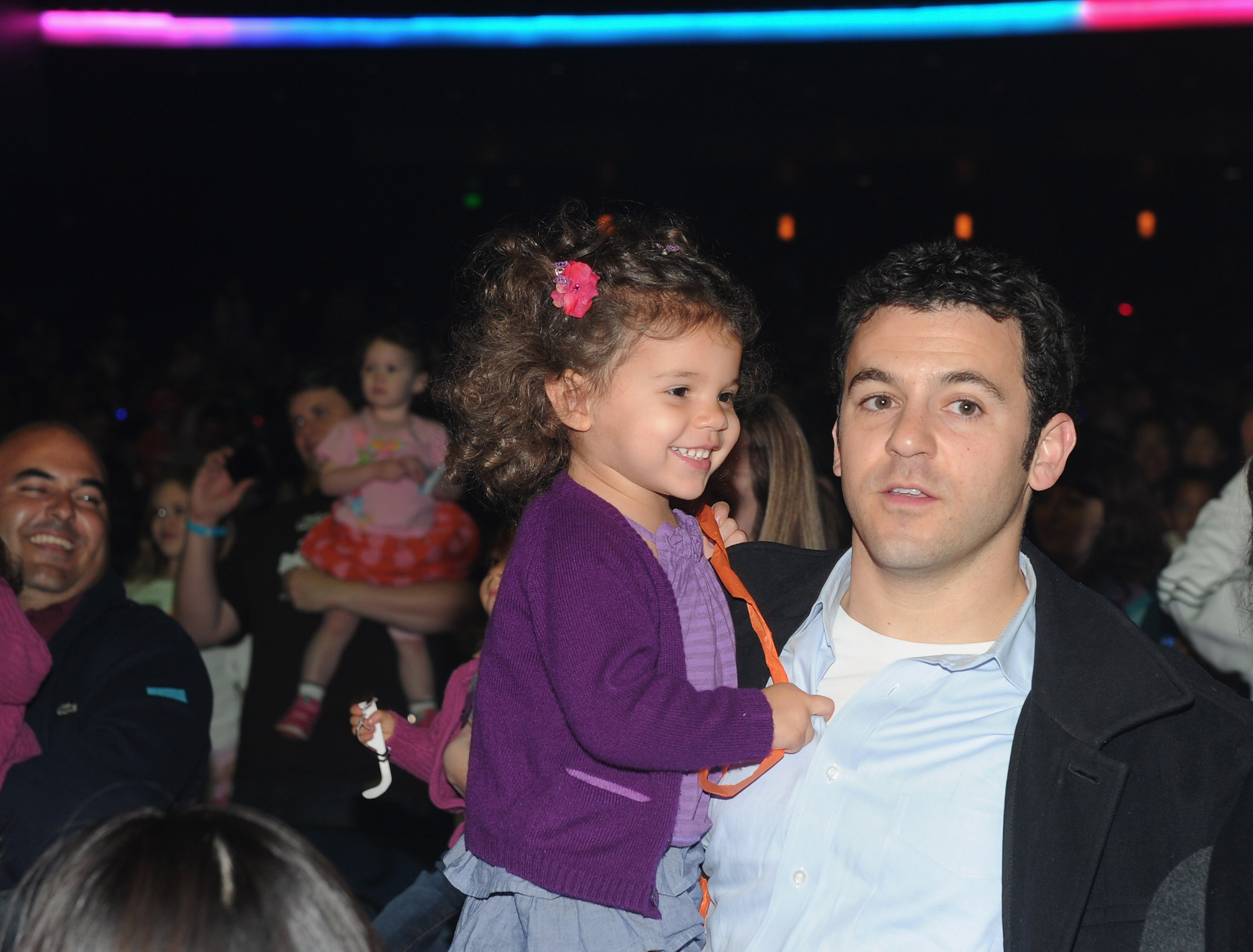 Actor Fred Savage (R) and daughter Lily Savage at Yo Gabba Gabba! Live! There's A Party In My City! at Nokia L.A. Live on November 26, 2010 in Los Angeles, California. | Source: Getty Images