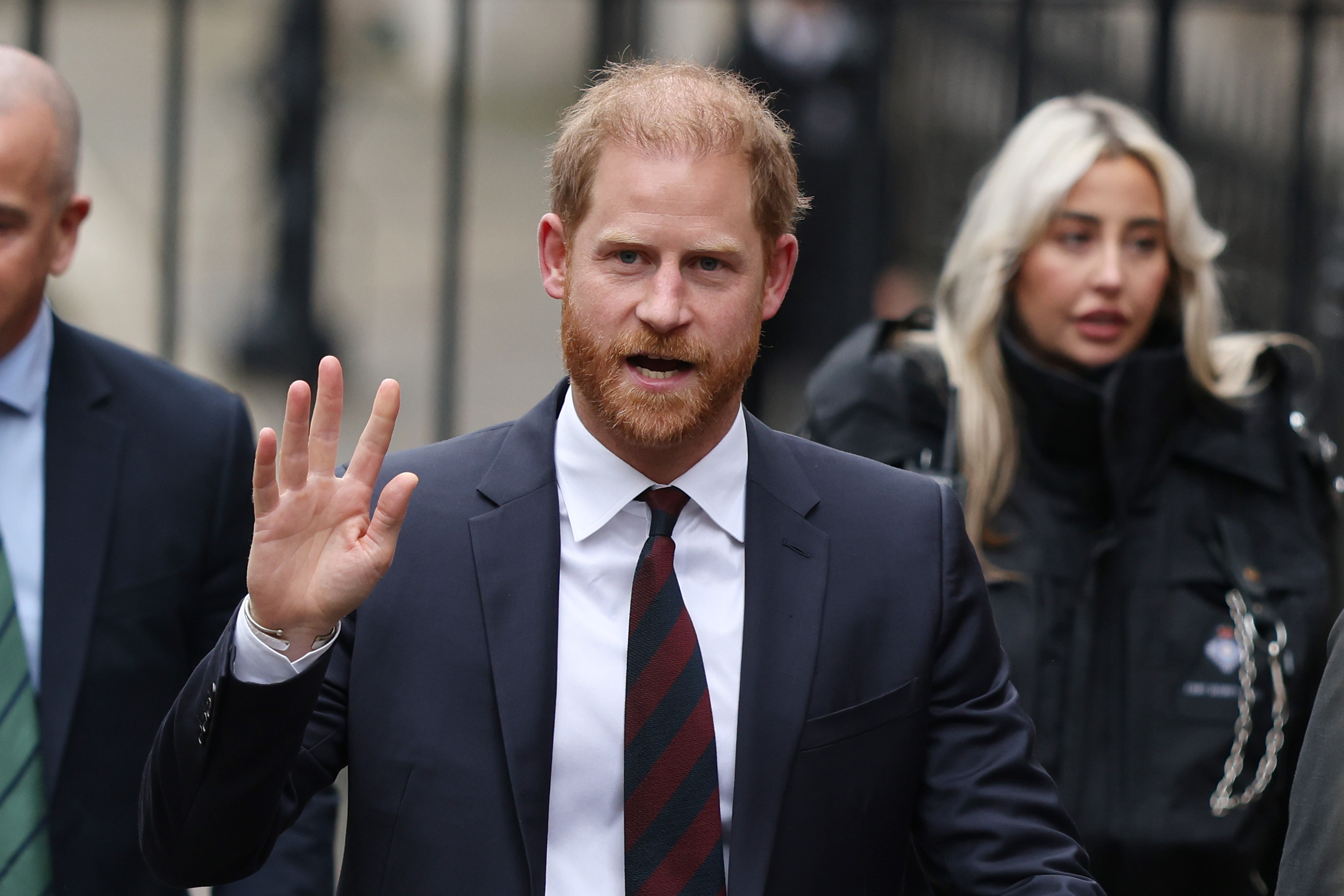 Prince Harry departs from a court case against Associated Newspapers Ltd at The Royal Courts of Justice on January 21, 2026 in London, England | Source: Getty Images