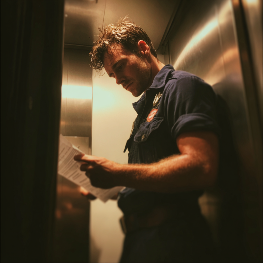 A fireman reading a note | Source: Midjourney