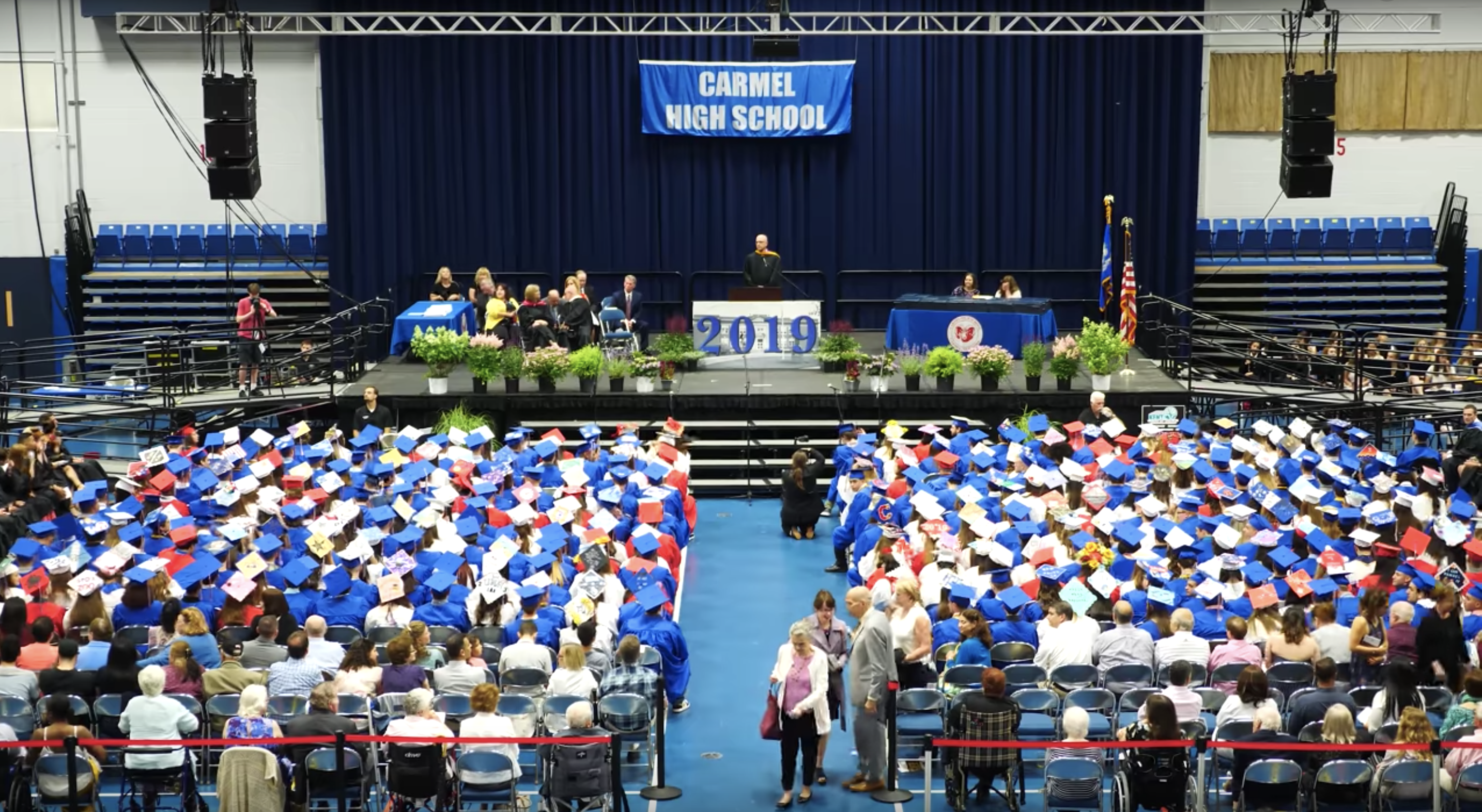 Carmel High School's graduation ceremony. | Source: YouTube:  RaneyDayMedia
