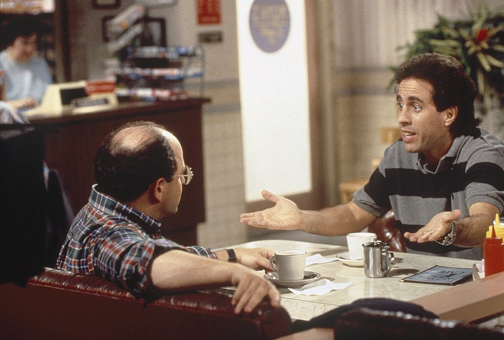 Seinfeld's "The Engagement" Episode 1 - Jason Alexander as George Costanza, Jerry Seinfeld as himself | Source: Getty Images