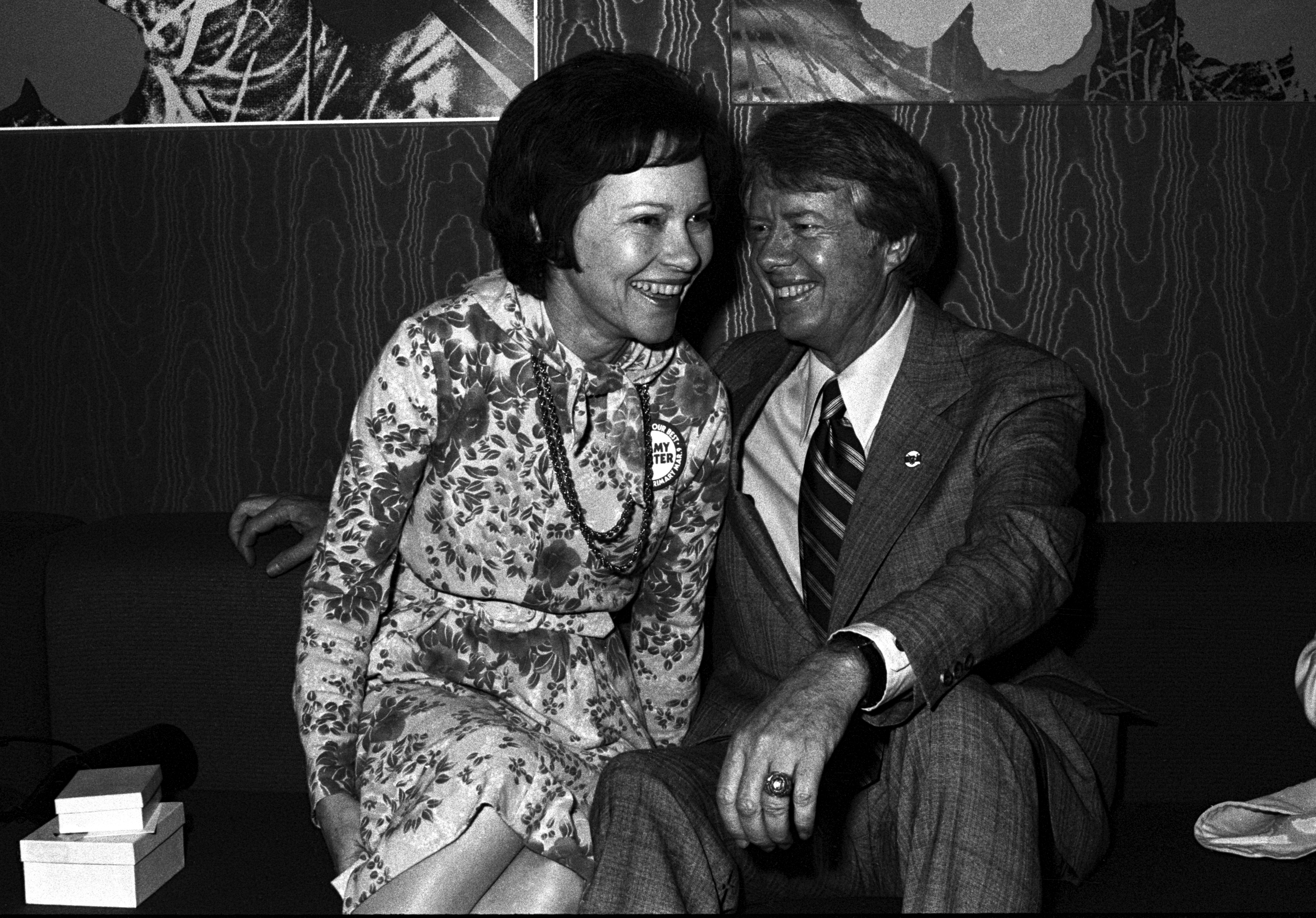 Jimmy and  Rosalynn Carter at a fundraiser for his 1976 presidential run in Atlanta, Georgia, on February 14, 1976 | Source: Getty Images