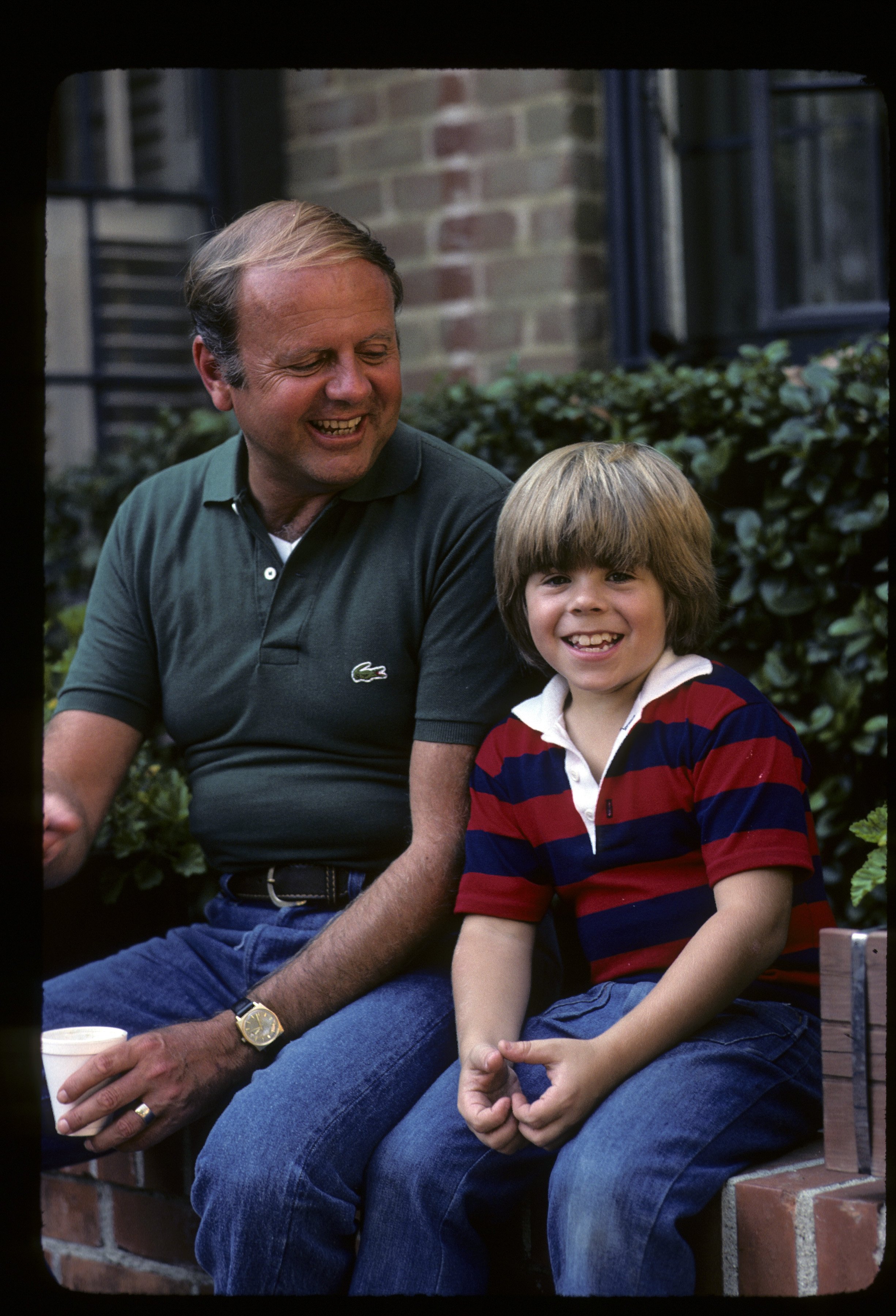 Actor Dick Van Patten as Tom Bradford and Adam Rich as Nicholas Bradford in the sitcom, "Eight Is Enough" on November 20, 1977 ┃Source: Getty Images