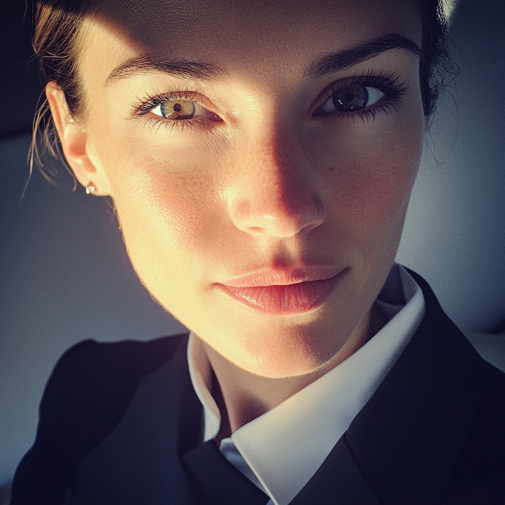 A close up of a flight attendant | Source: Midjourney