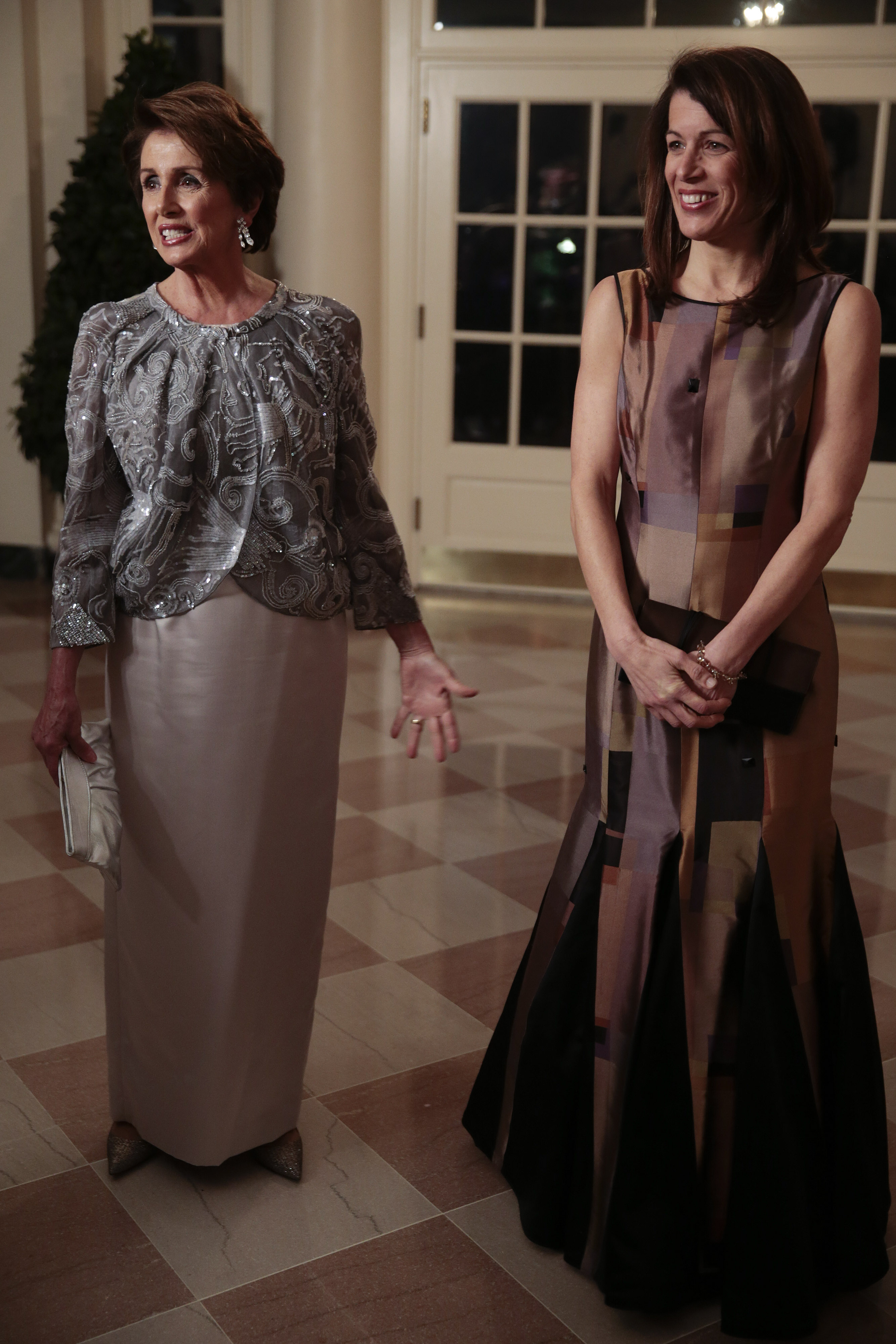 Nancy Pelosi and Jacqueline Kenneally at a state dinner hosted by U.S. President Barack Obama and U.S. first lady Michelle Obama in honor of French President Francois Hollande at the White House on February 11, 2014, in Washington, DC. | Source: Getty Images
