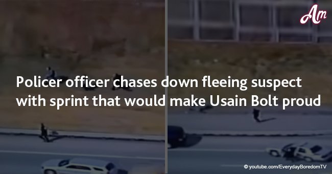 Police officer chases down fleeing suspect with sprint that would make Usain Bolt proud