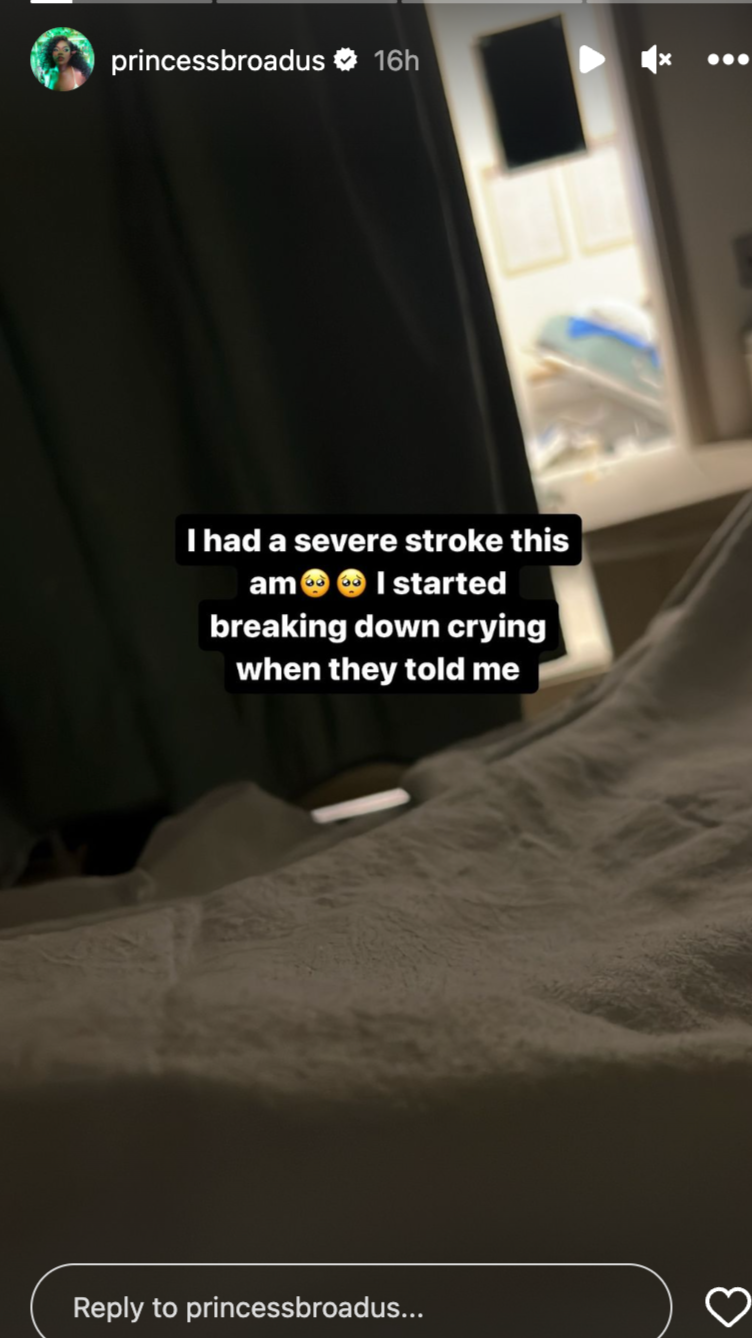 Cori Broadus' stroke announcement posted on January 18, 2024 | Source: Instagram/princessbroadus