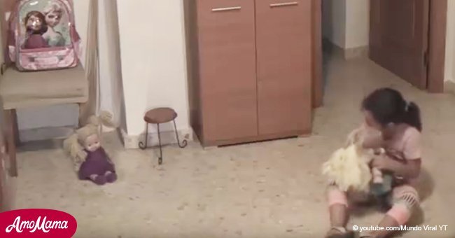 Girl is afraid to stay at home so her dad installs a camera. Video makes him understand her fear