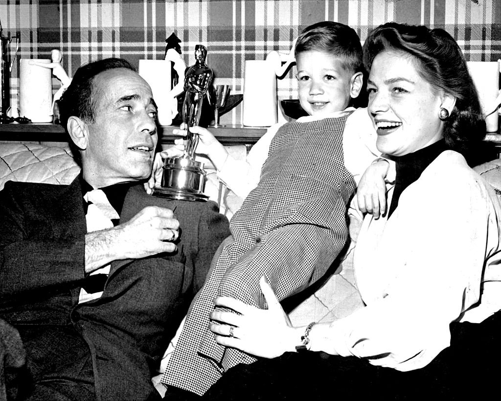  Actor Humphrey Bogart with his son Stephen, and his wife Actress Lauren Bacall. | Source: Getty Images