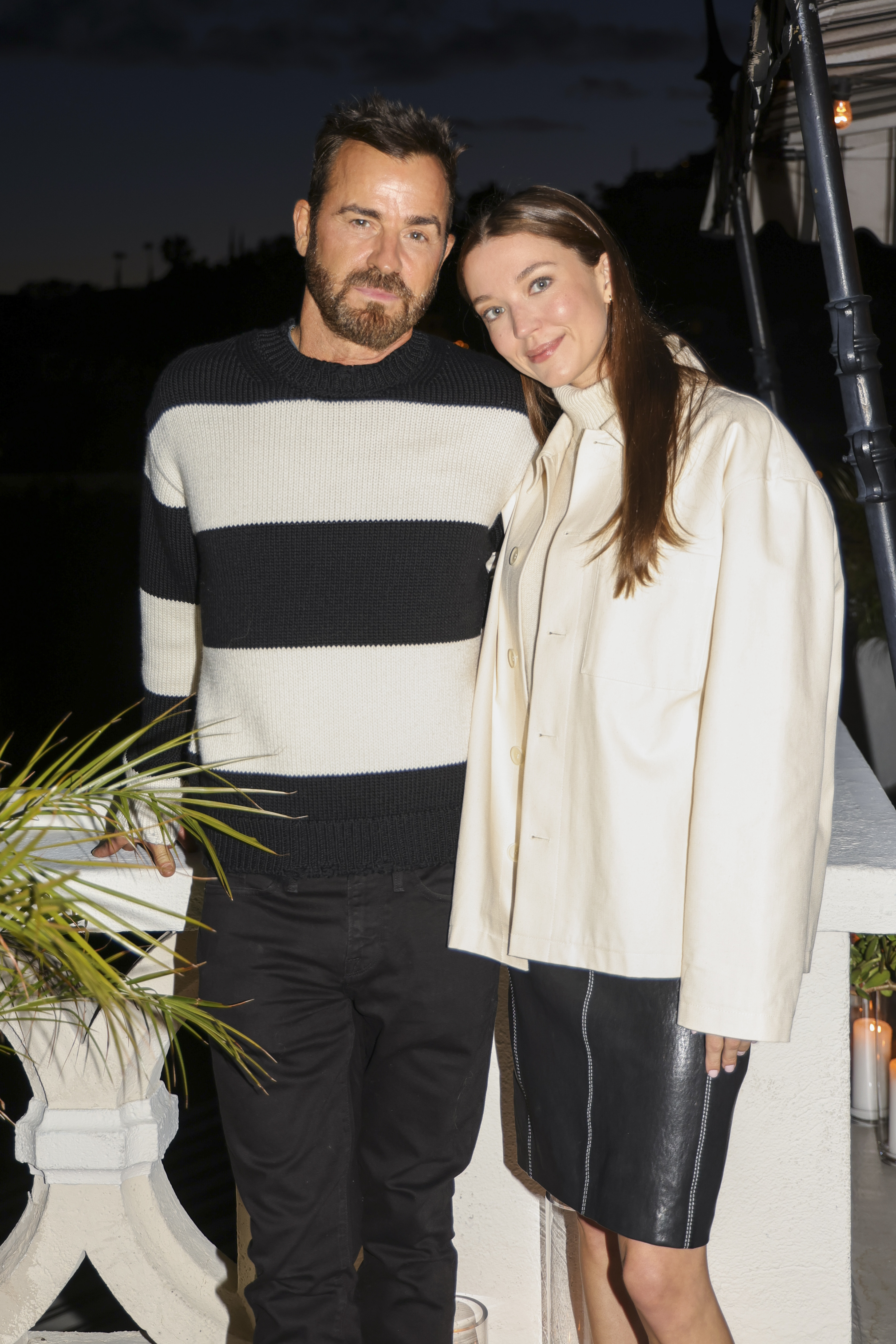 Justin Theroux and Nicole Brydon Bloom at the Frame x Amelia Gray Dinner in Los Angeles, California on April 4, 2024 | Source: Getty Images