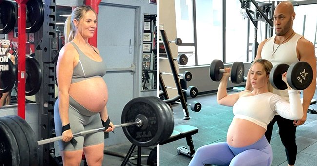 9-month pregnant Yanyah Milutinović lifting 315lbs. │Source: instagram.com/yanyahgotitmade