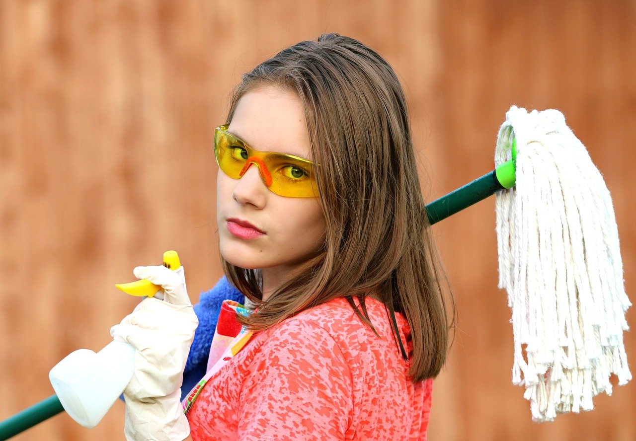 Dama con implementos de limpieza. |  Foto: Pixabay