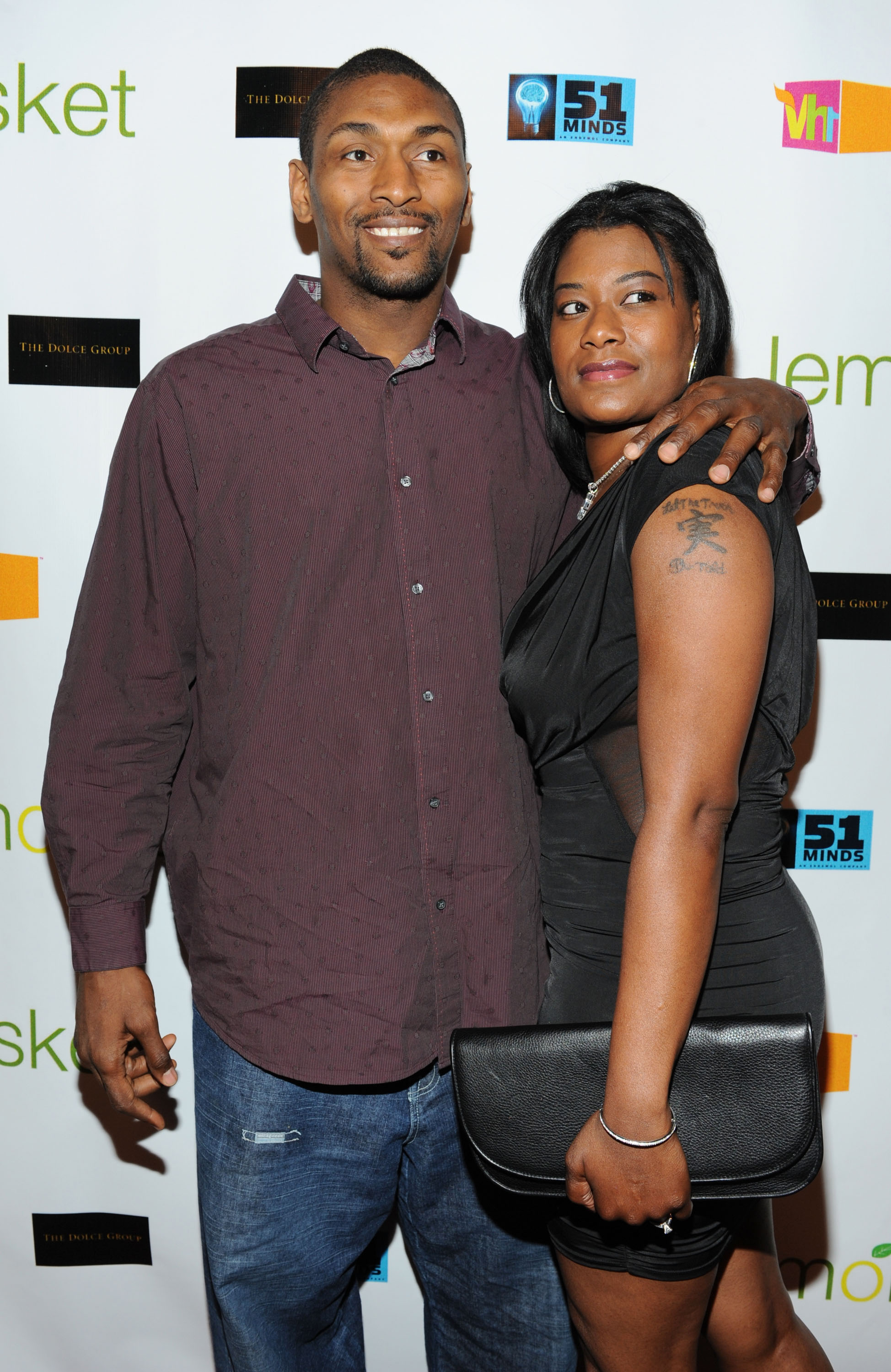 Metta World Peace and Kimsha Artest arrive at the grand opening of Lemon Basket restaurant on May 11, 2011, in West Hollywood, California. | Source: Getty Images