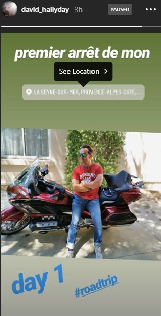 Source: Story Instagram de David Hallyday Source: Story Instagram de David Hallyday