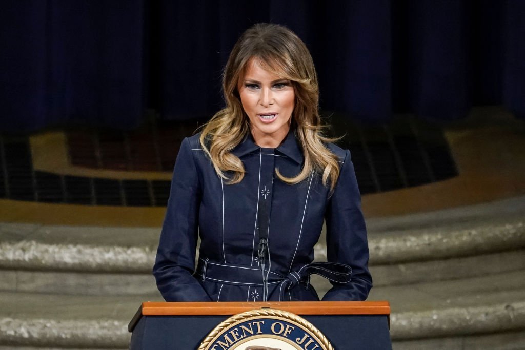 First Lady Melania Trump speaks at the National Opioid Summit at the U.S. Department of Justice on March 6, 2020 | Photo: Getty Images