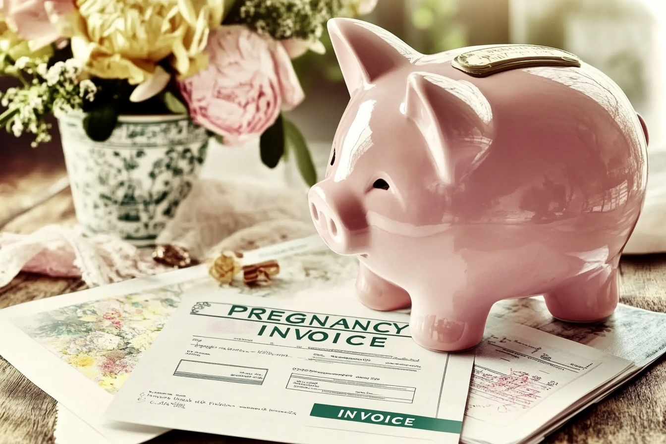 An invoice and a piggy bank on a table | Source: Midjourney