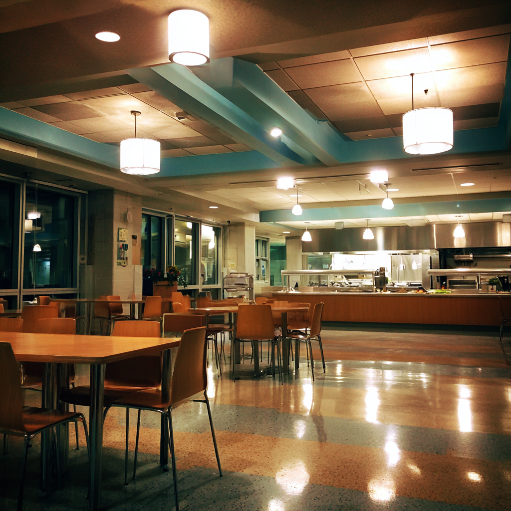 The interior of a hospital cafeteria | Source: Midjourney