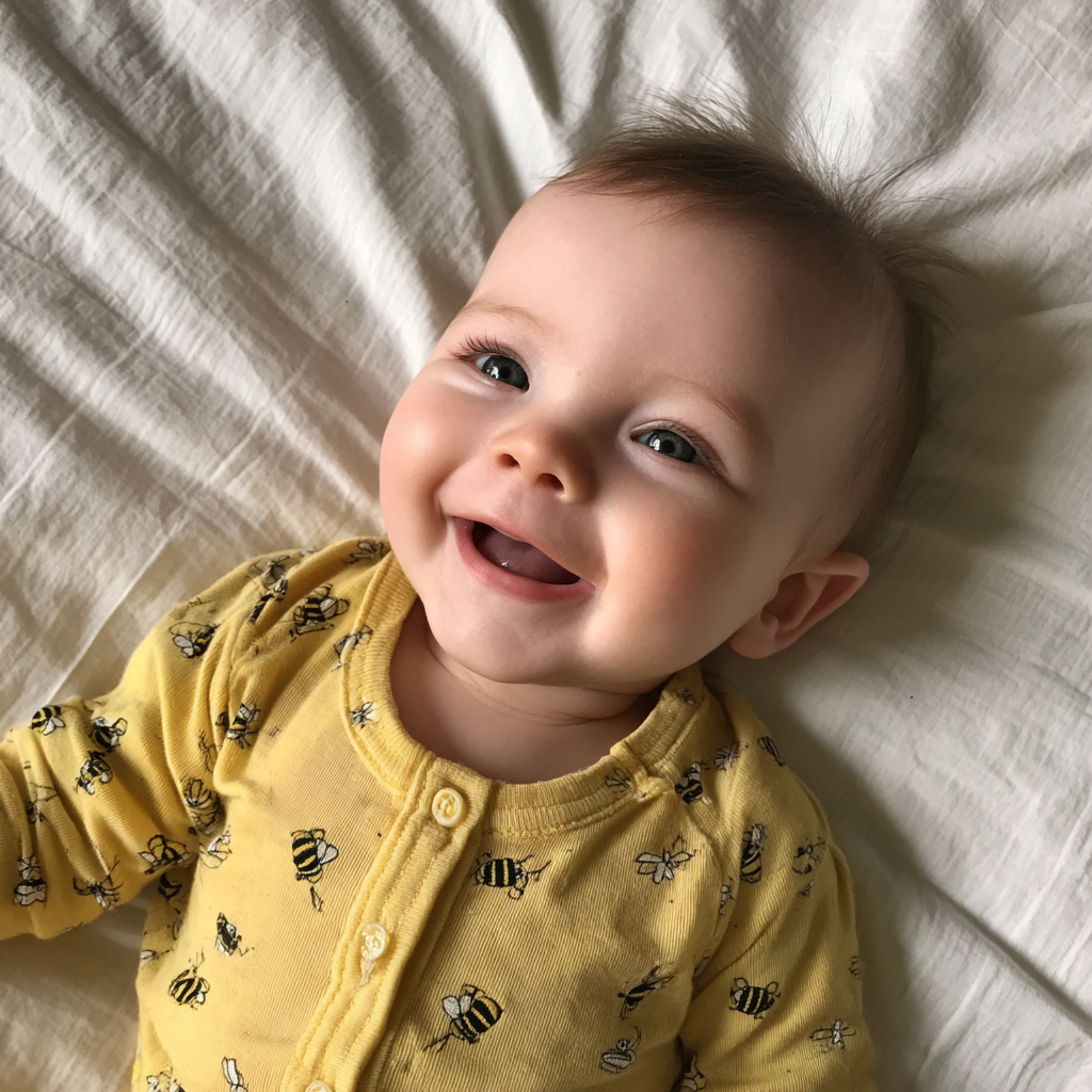 A happy baby girl | Source: Midjourney