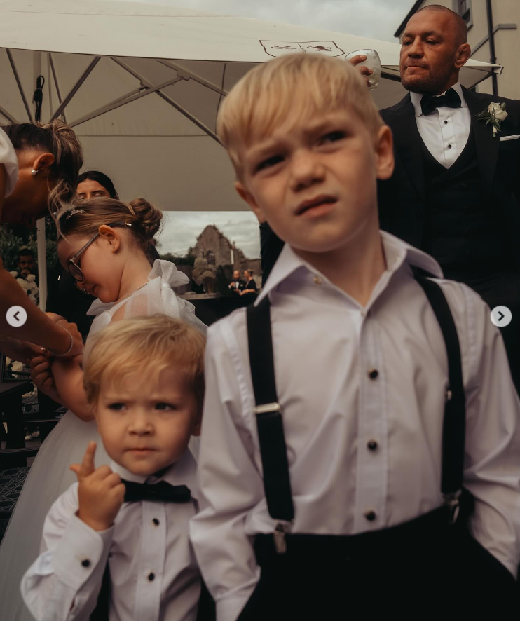 Conor McGregor's two sons, Rian and Conor Jr., at Terry Kavanagh and Erin McGregor's wedding on August 17, 2024 | Source: Instagram/thenotoriousmma