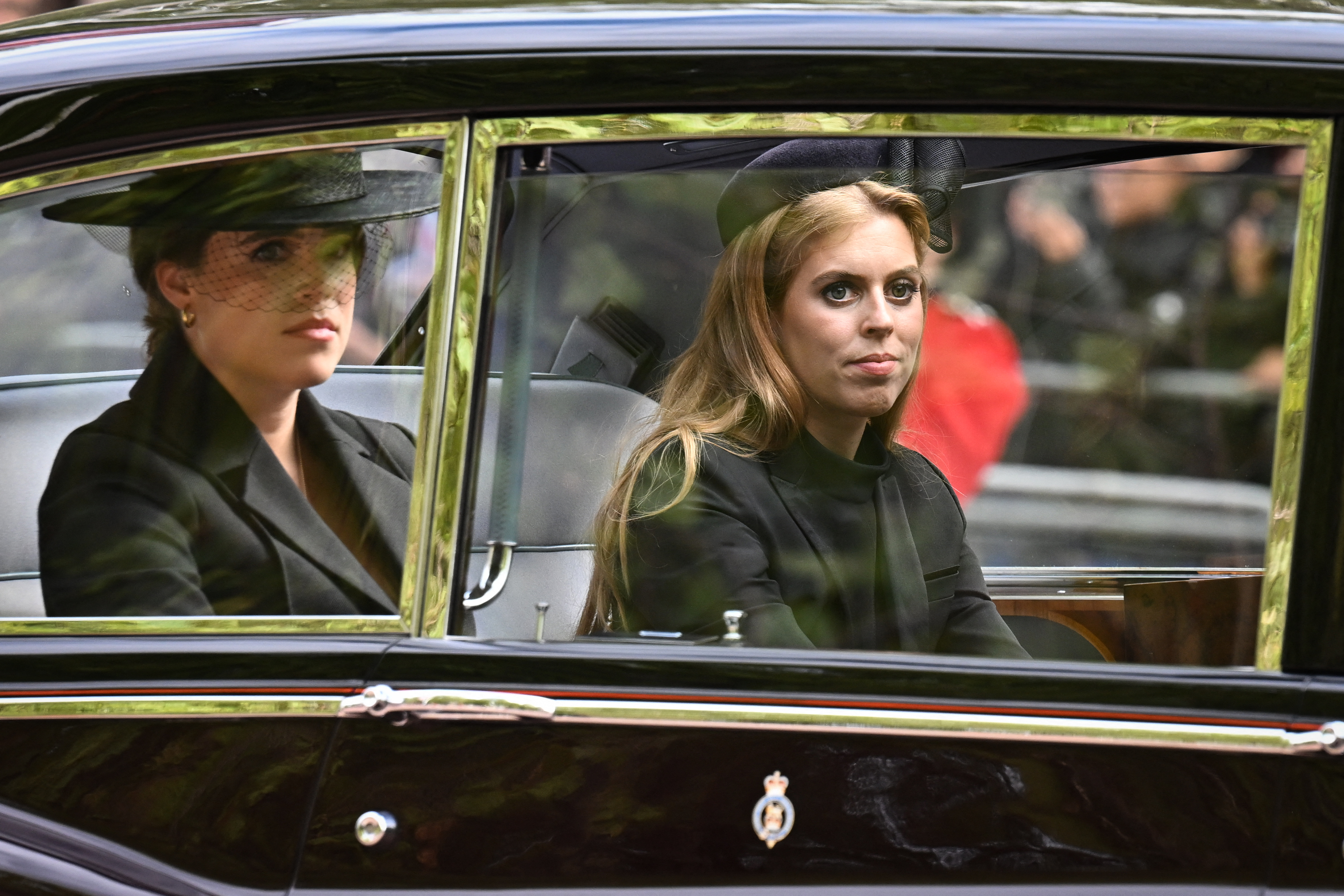 Princess Eugenie and Princess Beatrice after the State Funeral Service of Queen Elizabeth II on September 19, 2022, in London, England. | Source: Getty Images