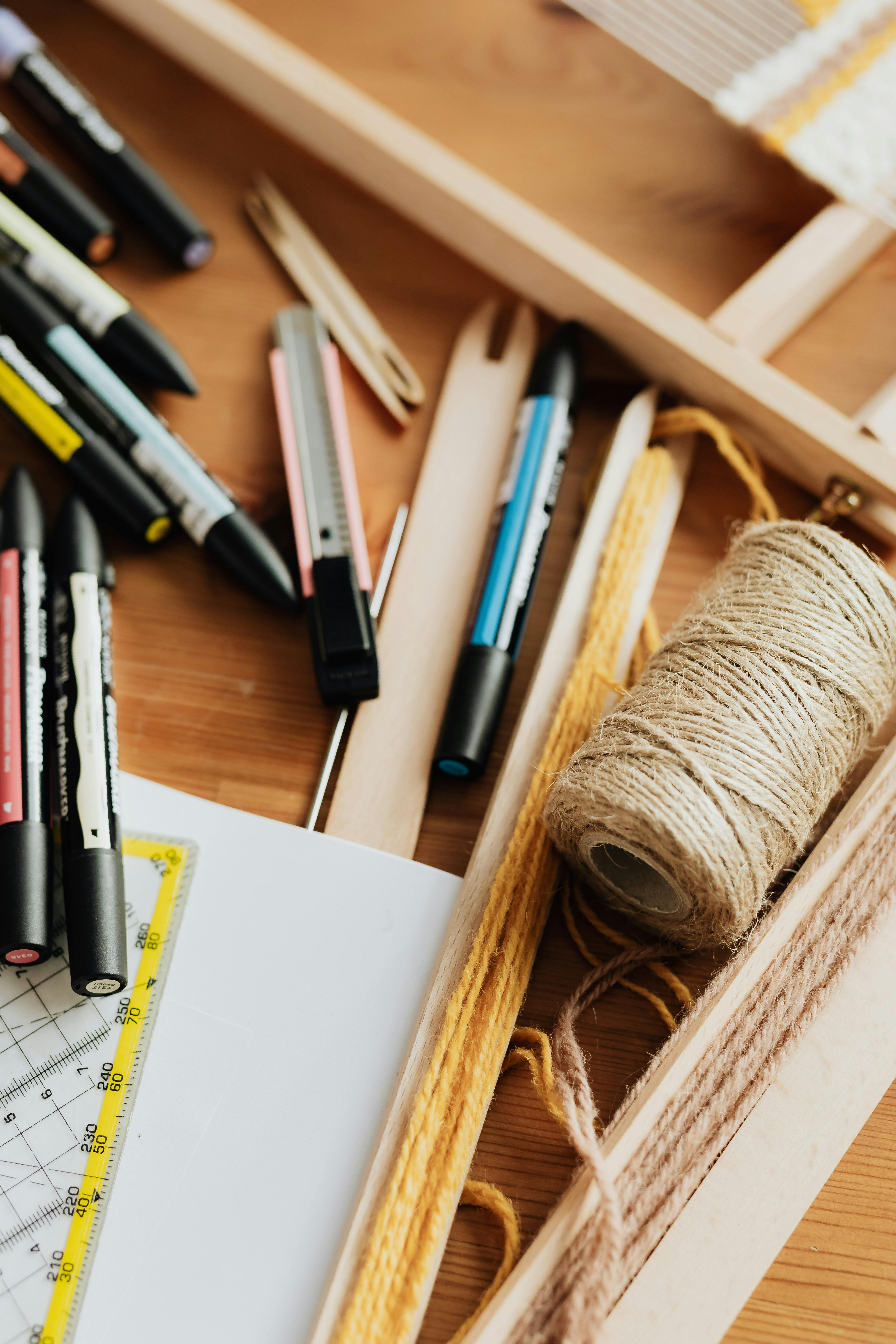 A drawer filled with pens, rulers, and other supplies | Source: Pexels