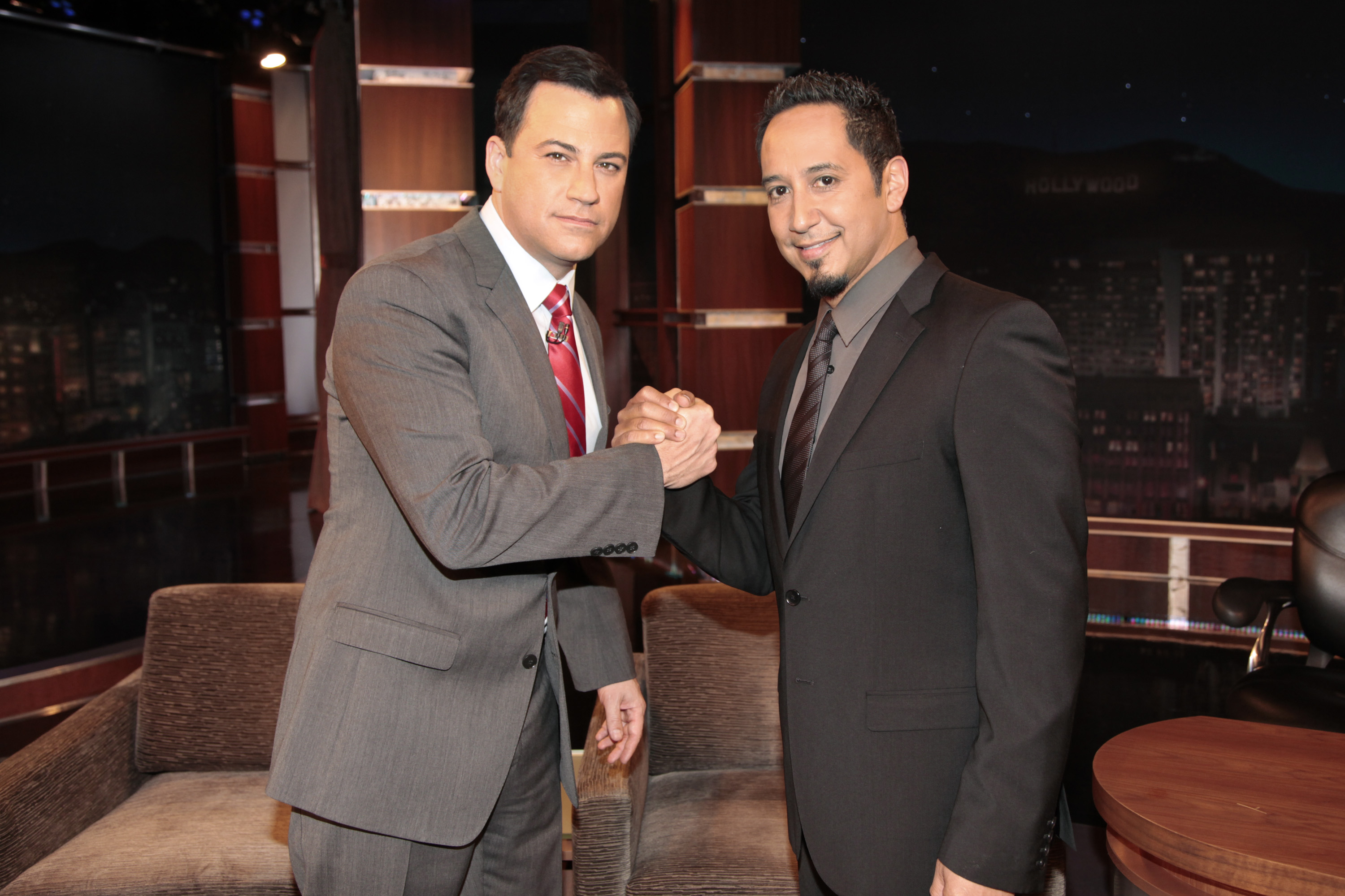 Jimmy Kimmel and Cleto Escobedo III on "Jimmy Kimmel Live!" on April 5, 2012 | Source: Getty Images