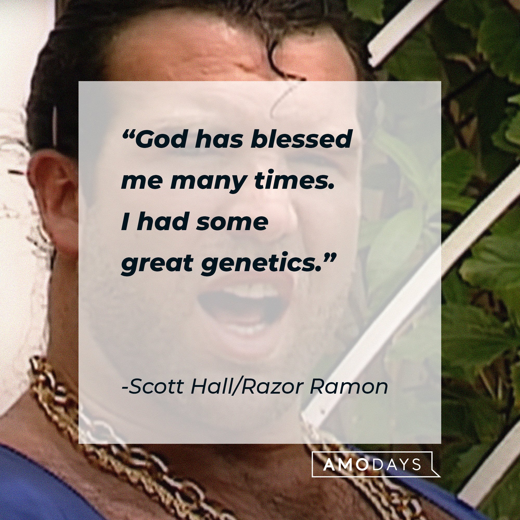 Scott Hall/Razor Ramon’s quote: "God has blessed me many times. I had some great genetics." | Image: AmoDays