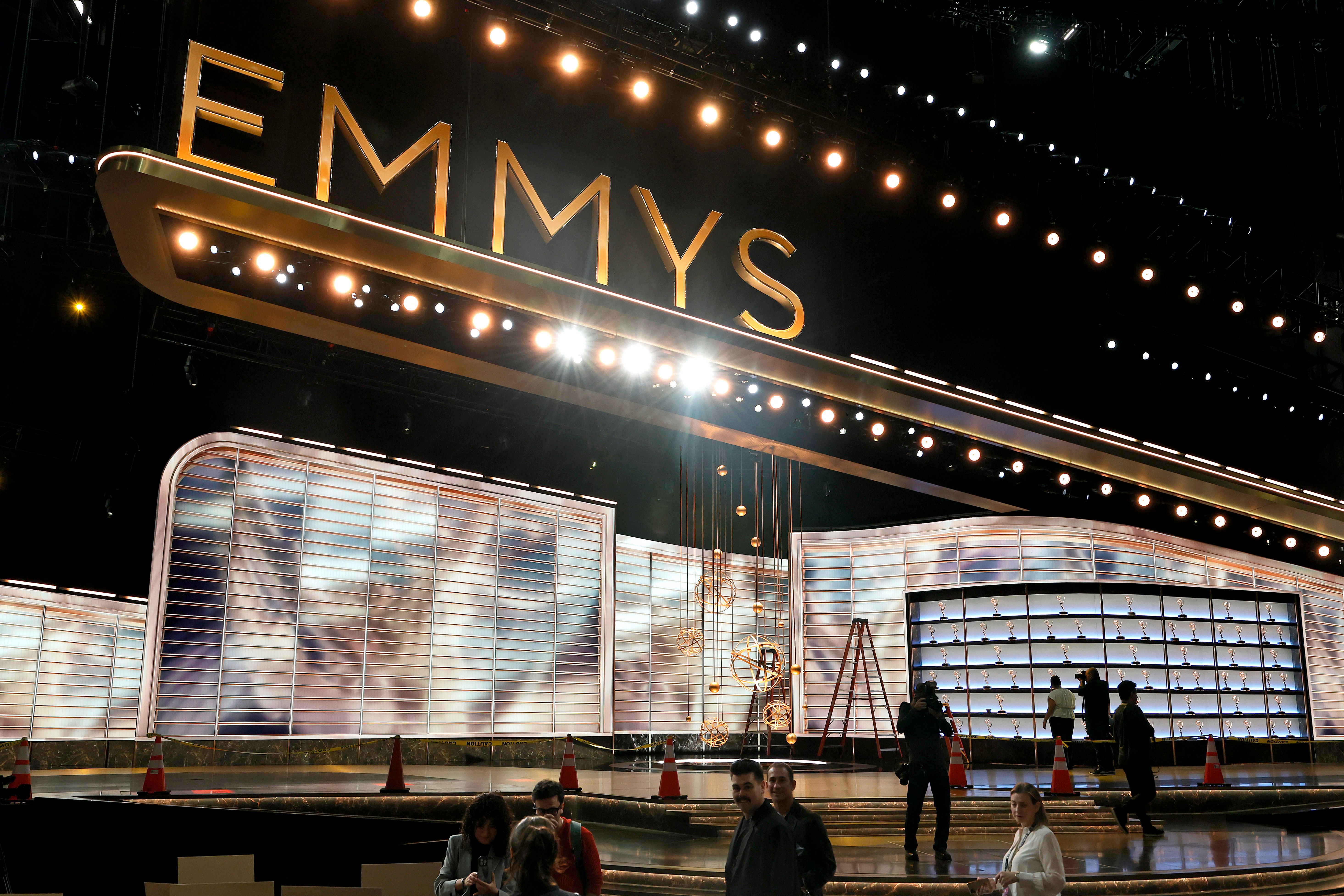 A view of the 77th Primetime Emmys stage during a Press Preview on September 11, 2025, in Los Angeles, California. | Source: Getty Images