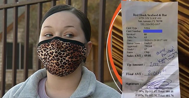 Waitress was tipped $2,000 but her employer cannot process the payment | Photo: Youtube/KENS 5: Your San Antonio News Source 