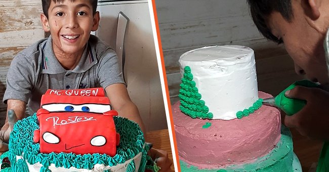 A young boy who was a burn victim bakes creative cakes to raise money for his surgeries | Photo: Instagram/joaquinn5084