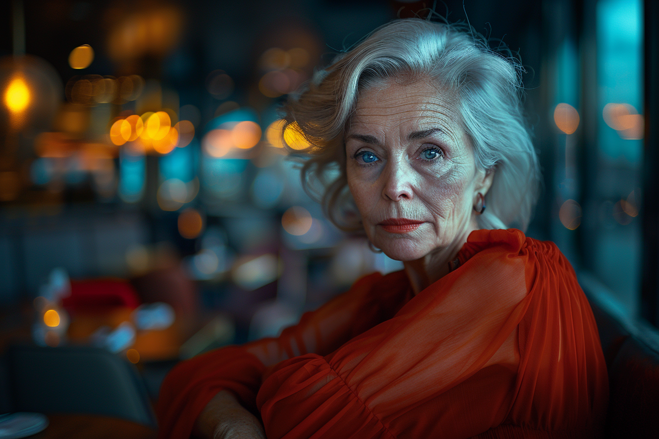 An older woman in a restaurant | Source: Midjourney