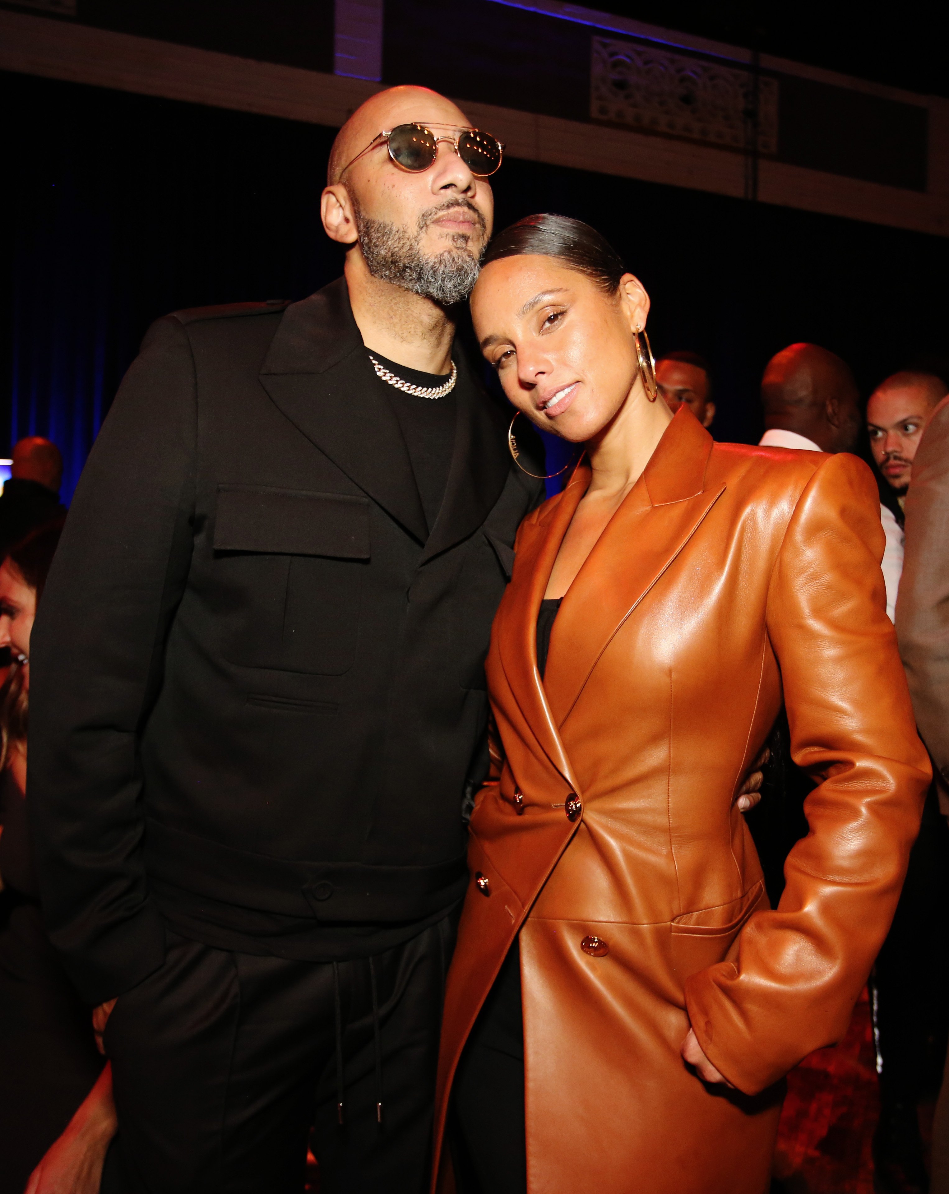 Swiss Beatz and Alicia Keys at a special screening of 