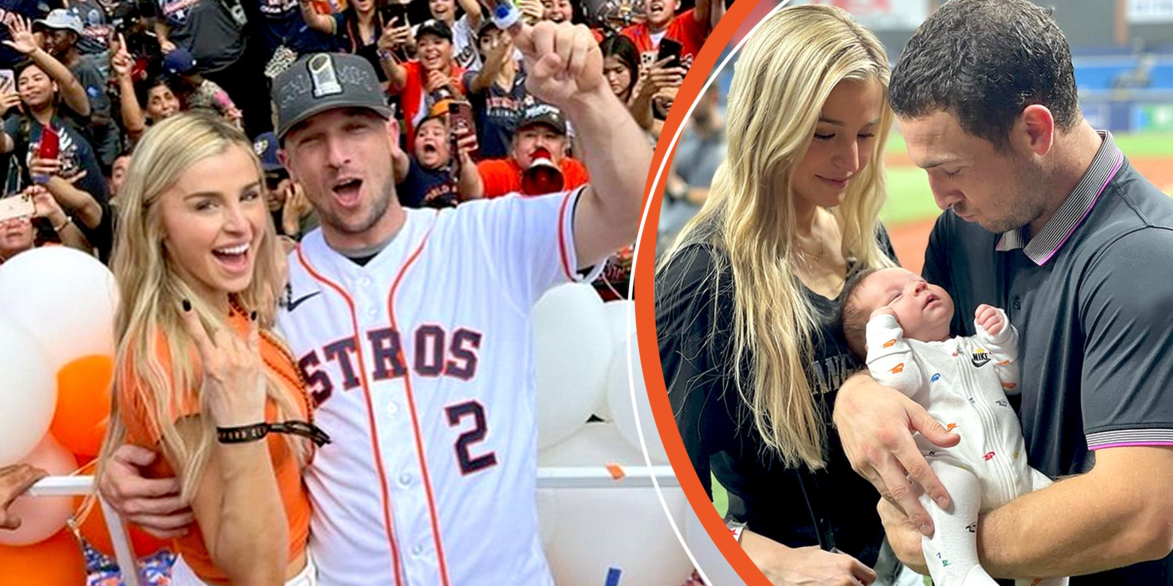 Alex and Reagan Bregman Pose for a Photo in Front of a Large Crowd | Alex and Reagan Bregman Are Photographed While Cradling Their Son Knox Samuel | Source: Instagram/abreg_1