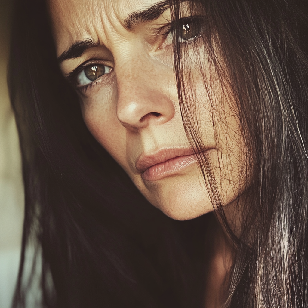 A close up of a frowning woman | Source: Midjourney