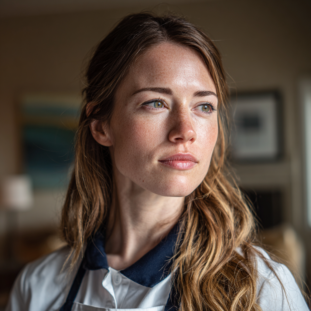 A woman standing in a living room | Source: Midjourney