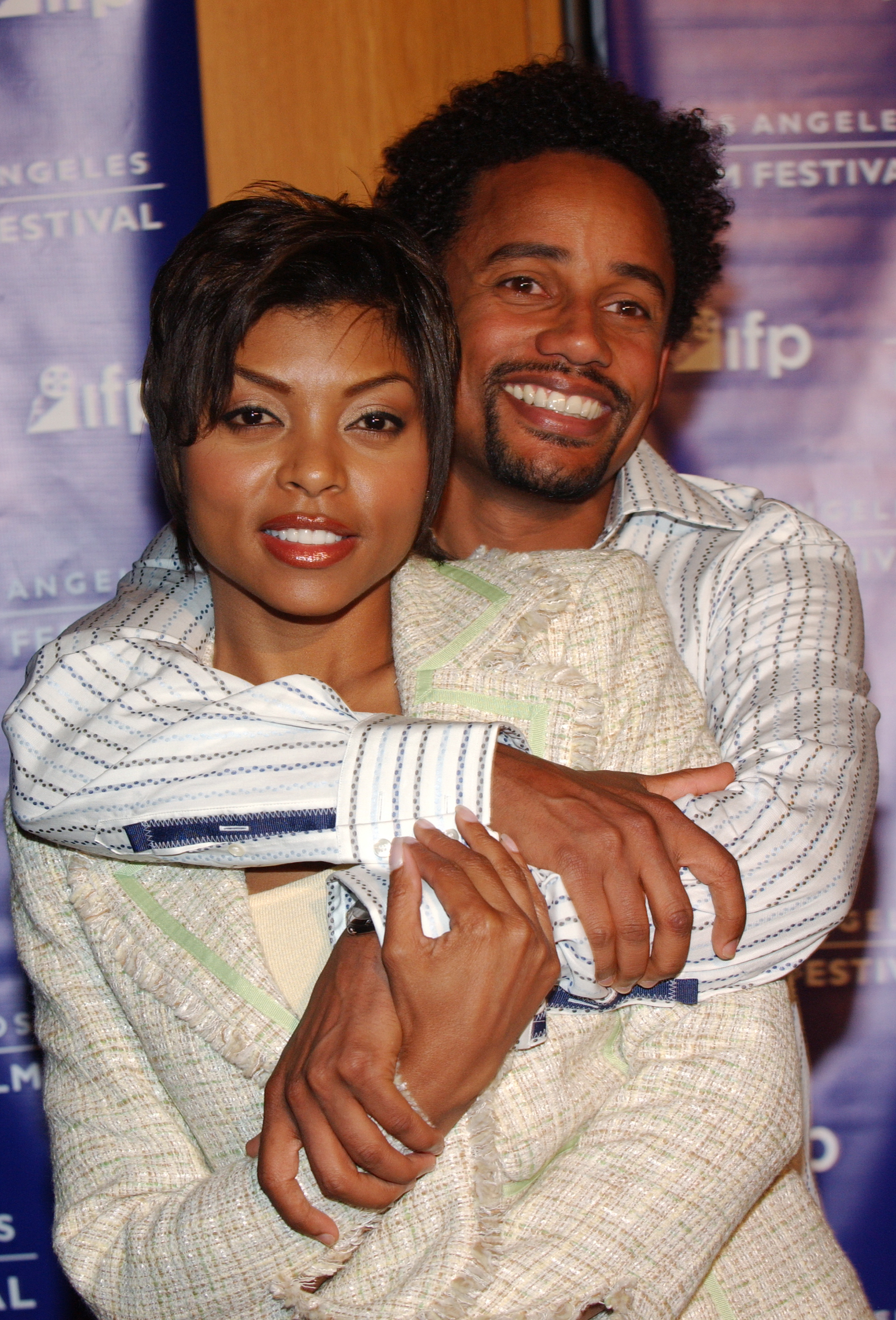The actor pictured with Taraji Henson at the special screening of "Fahrenheit 9/11" during the Los Angeles Film Festival on June 22, 2004 | Source: Getty Images