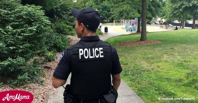 Policeman sees boy running around park in blood-stained socks and buys him new shoes