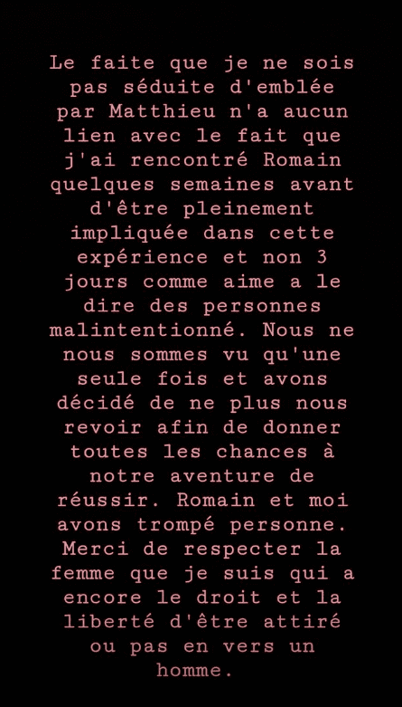 Réponse de Solenne face aux critiques des internautes. | Story Instagram/Solenne Réponse de Solenne face aux critiques des internautes. | Story Instagram/Solenne
