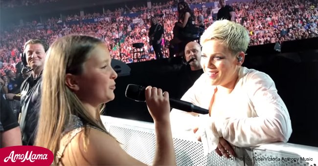 Pink called a girl to the stage and the crowd went wild