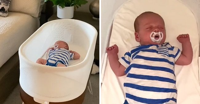 Mother shows her baby asleep in a cot to display what quiet and active sleep looks like | Photo: TikTok/hortonlane
