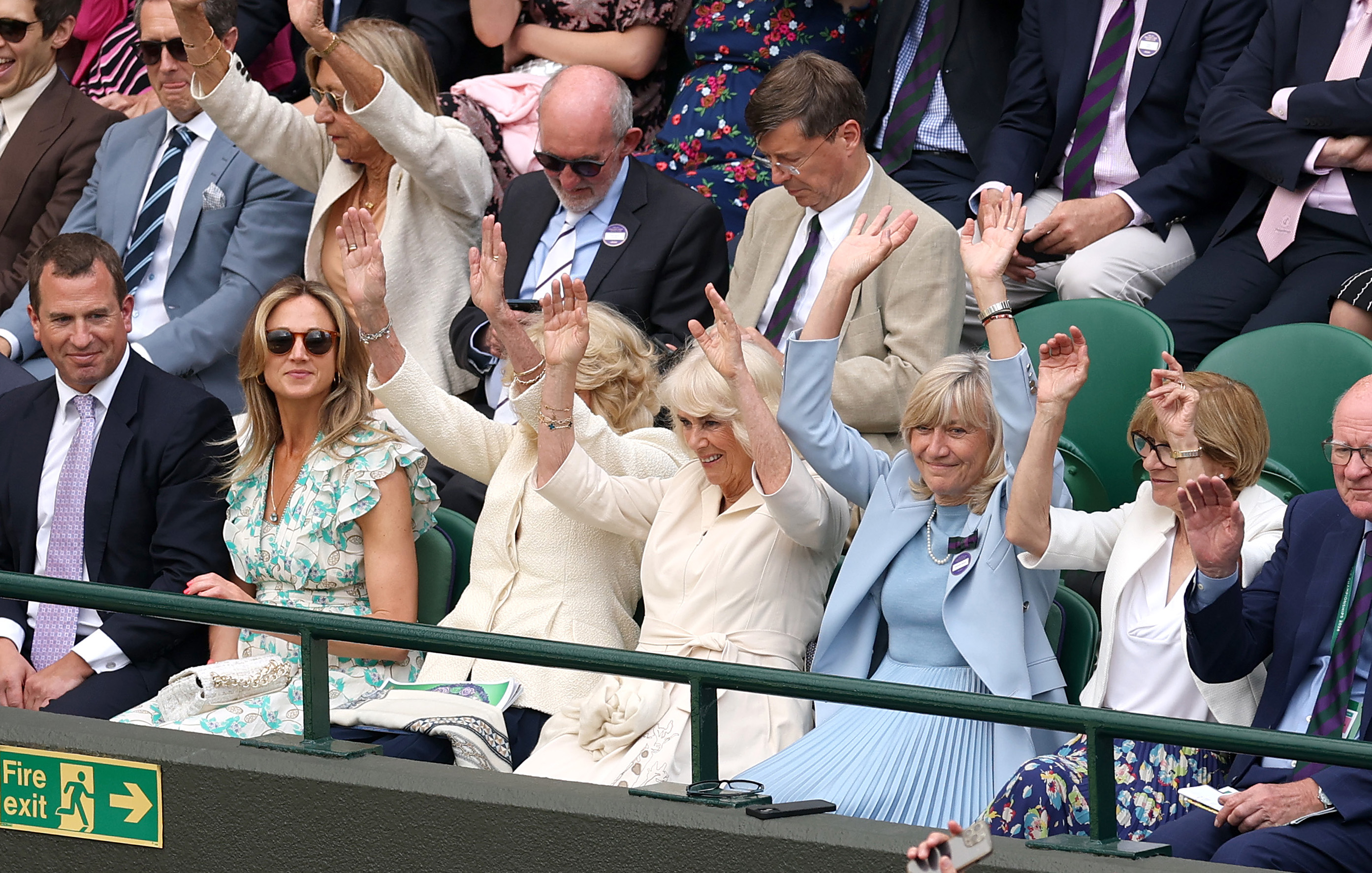 Queen Camilla and other high-profile guests at All England Lawn Tennis and Croquet Club on July 10, 2024, in London, England. | Source: Getty Images