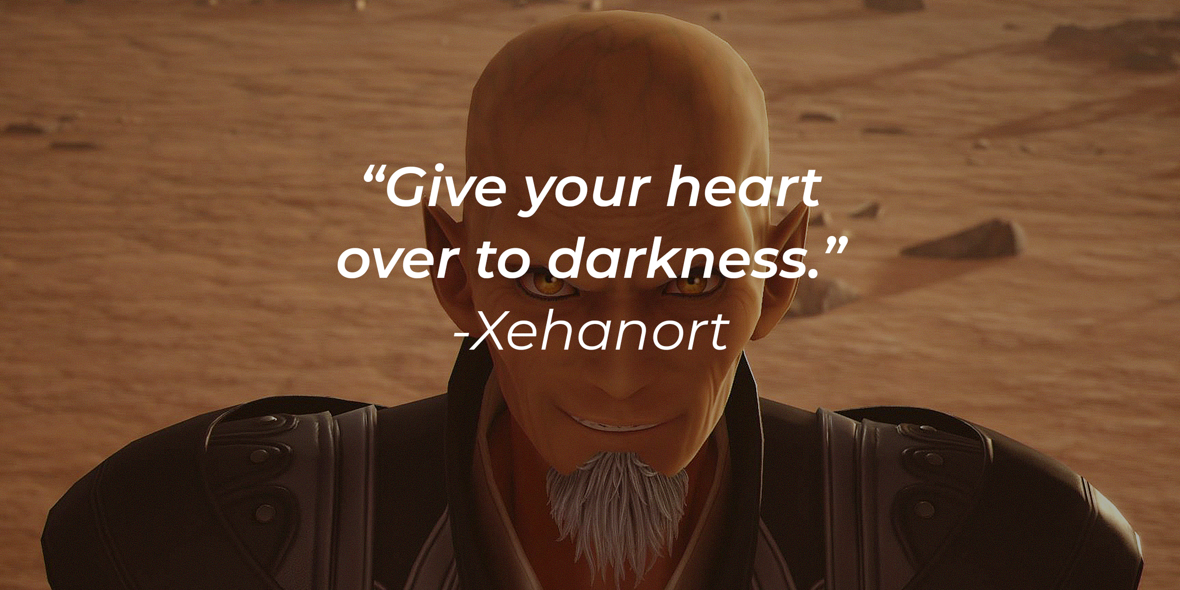 An image of Xehanort with his quote: "Give your heart over to darkness.” | Source: facebook.com/KingdomHearts
